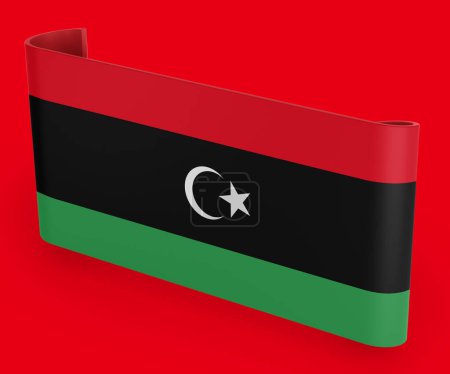 Téléchargez les photos : Bannière de ruban de drapeau de Libye - en image libre de droit