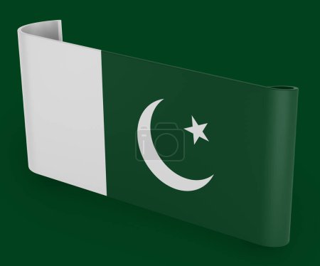 Photo for Pakistan Flag Ribbon Banner - Royalty Free Image