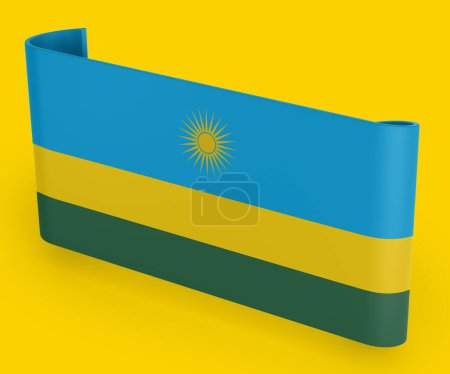 Téléchargez les photos : Bannière de ruban de drapeau du Rwanda - en image libre de droit