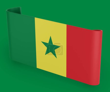 Téléchargez les photos : Bannière de ruban drapeau du Sénégal - en image libre de droit