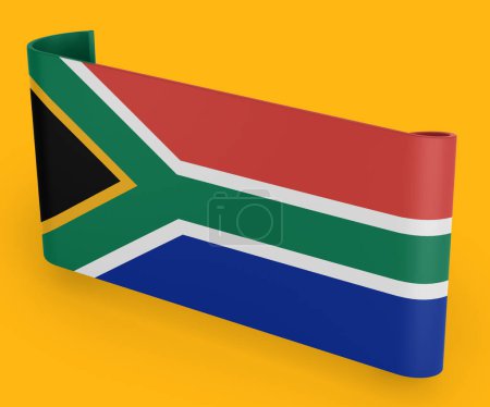 Photo for South Africa Flag Ribbon Banner - Royalty Free Image