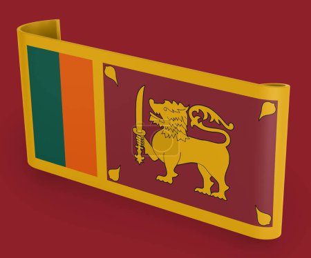 Photo for Sri Lanka Flag Ribbon Banner - Royalty Free Image