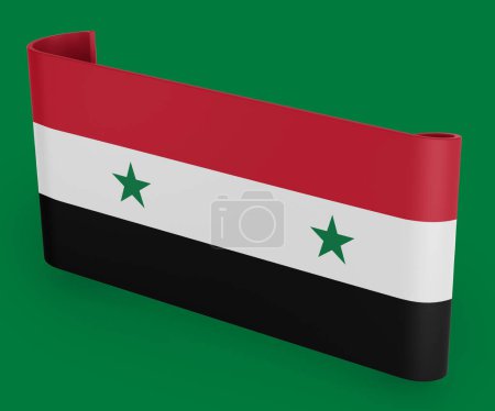 Téléchargez les photos : Bannière de ruban de drapeau de la Syrie - en image libre de droit