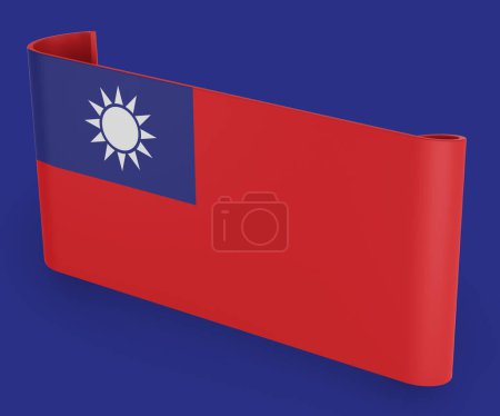 Photo for Taiwan Flag Ribbon Banner - Royalty Free Image