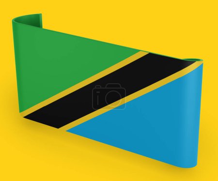 Téléchargez les photos : Bannière de ruban de drapeau de Tanzanie - en image libre de droit