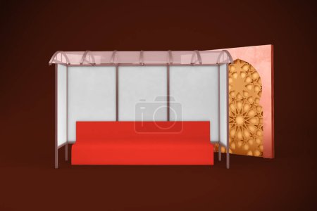 Photo for Arabic Bus Stop Front Side View - Royalty Free Image