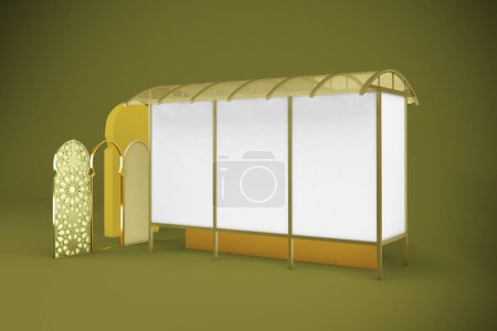 Photo for Arabic Bus Stop Perspective Side - Royalty Free Image