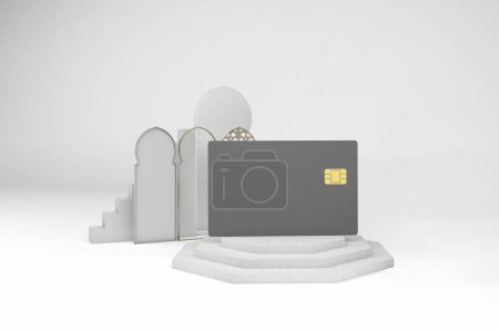 Photo for Arabic Credit Card Front Side In White Background - Royalty Free Image
