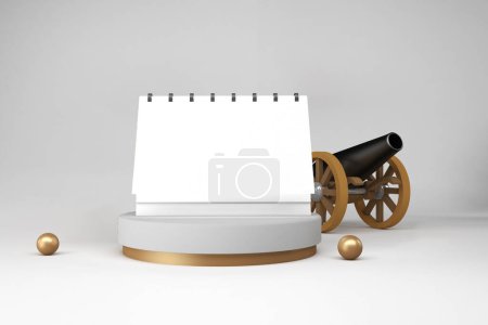 Photo for Ramadan Calendar Front Side In White Background - Royalty Free Image