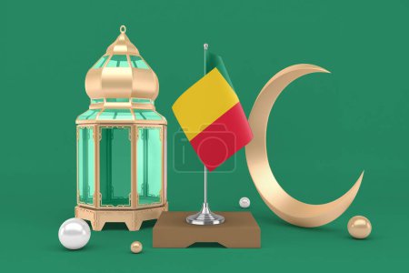 Téléchargez les photos : Ramadan Bénin avec rendu 3D croissant - en image libre de droit