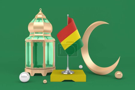 Photo for Ramadan Bolivia With Crescent 3D Rendering - Royalty Free Image