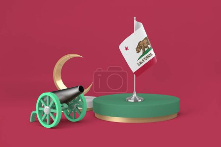 Photo for Ramadan California With Crescent 3D Rendering - Royalty Free Image