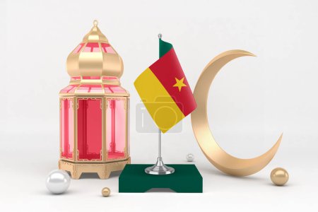 Photo for Ramadan Cameroon With Crescent 3D Rendering - Royalty Free Image