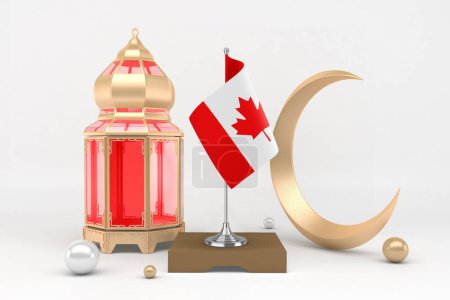 Photo for Ramadan Canada With Crescent 3D Rendering - Royalty Free Image
