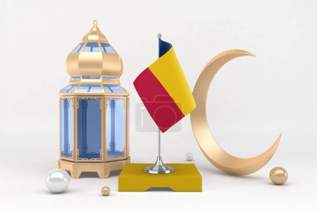 Photo for Ramadan Chad With Crescent 3D Rendering - Royalty Free Image