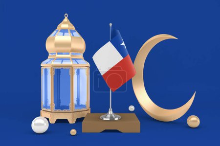 Téléchargez les photos : Ramadan Chili avec rendu 3D croissant - en image libre de droit