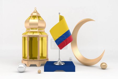 Téléchargez les photos : Ramadan Colombie avec rendu 3D croissant - en image libre de droit