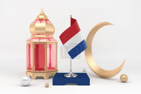 Téléchargez les photos : Ramadan Pays-Bas avec croissant - en image libre de droit