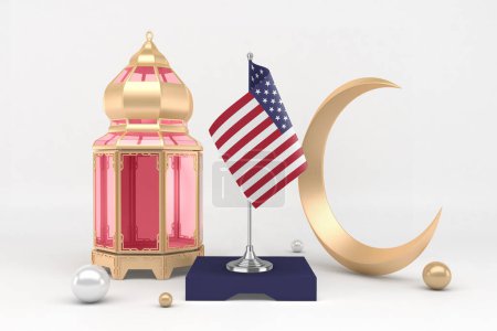 Foto de Ramadán Estados Unidos con media luna - Imagen libre de derechos