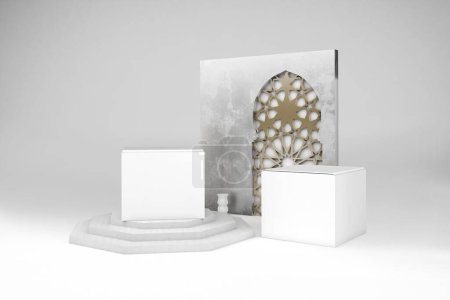 Photo for Arabic Boxes Right Side In White Background - Royalty Free Image