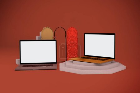 Photo for Arabic Laptops Front Side - Royalty Free Image