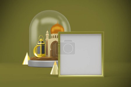 Photo for Ramadan Frame With Mosque Front Side - Royalty Free Image