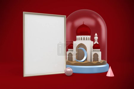 Photo for Ramadan Frame With Mosque Left Side - Royalty Free Image
