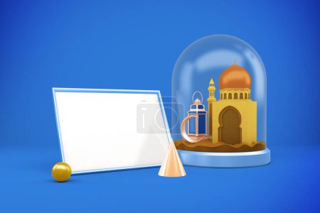 Photo for Ramadan Frame With Mosque Perspective Side - Royalty Free Image