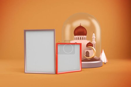 Photo for Ramadan Frames With Mosque Perspective Side - Royalty Free Image