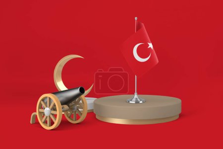 Photo for Ramadan Turkey Cannon and Crescent - Royalty Free Image