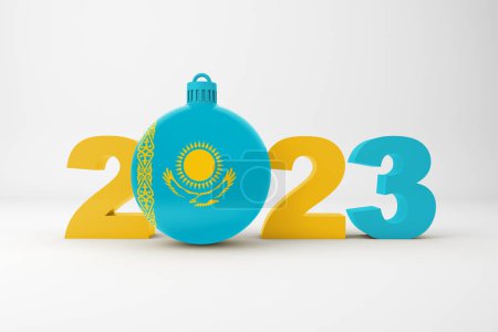 2023 Année avec l'ornement du Kazakhstan
