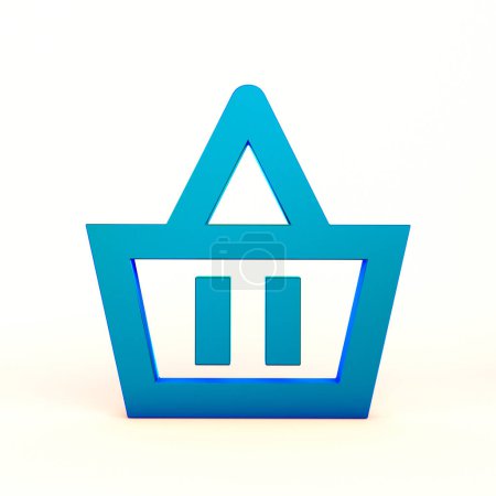 Shopping Basket Icon Front Side In White Background