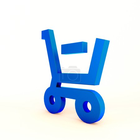 Photo for Shopping Cart Minus Right Side In White Background - Royalty Free Image