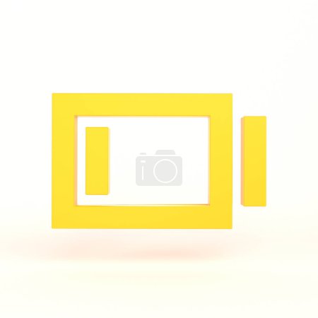 Téléchargez les photos : Batterie faible face avant avec fond blanc - en image libre de droit