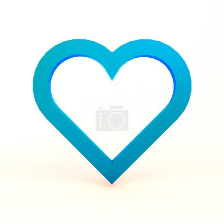 Photo for Heart Icon Front Side In White Background - Royalty Free Image
