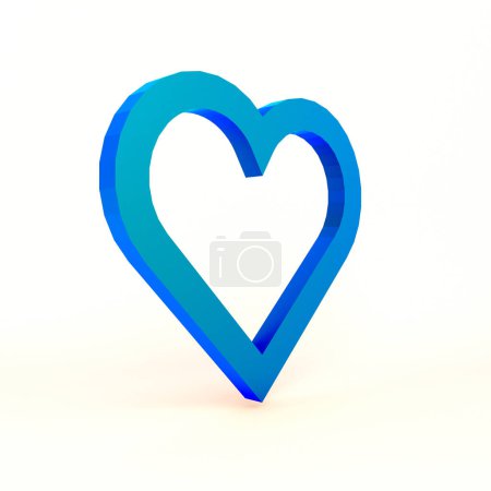 Photo for Heart Icon Left Side In White Background - Royalty Free Image