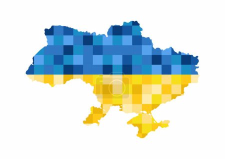 Illustration for Map country ukraine vector color illustration for banner web design advertising. Mosaic or puzzle collage - Royalty Free Image