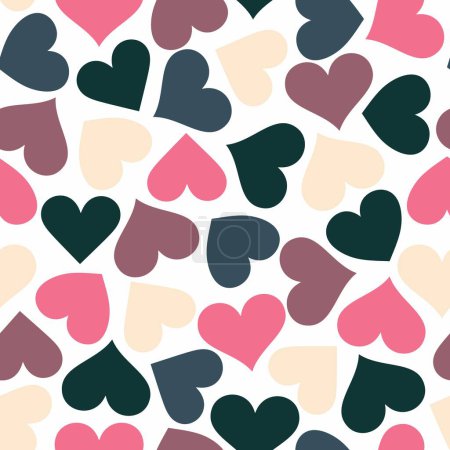 Ilustración de Patrón de amor colorido. Fondo de amor. Diferentes corazones - Imagen libre de derechos