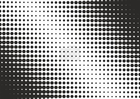 Ilustración de Textura de medio tono abstracta. Puntos negros sobre fondo blanco - Imagen libre de derechos