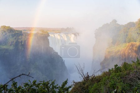 Photo for Victoria falls the second Gorge on the river falls into at the Victoria waterfalls during wintertime while carrying a lot of water - Royalty Free Image