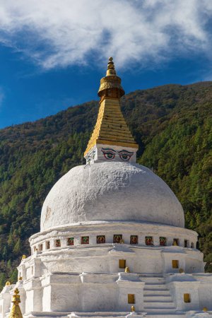 Photo for Chorten Kora in Trashiyangtse, Eastern Bhutan. Chorten Kora is an important stupa next to the Kulong Chu River in Trashiyangtse. - Royalty Free Image