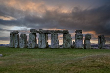 Famous Stonehenge stones at dawn