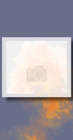 Téléchargez les photos : Peinture aquarelle abstraite avec un carré blanc à l'intérieur, fond. Photo de haute qualité - en image libre de droit