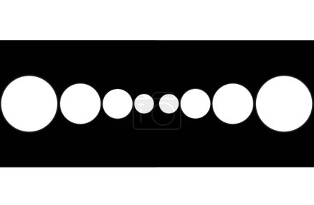 Téléchargez les photos : Simples ballons blancs de petits à grands sur fond noir. Photo de haute qualité - en image libre de droit