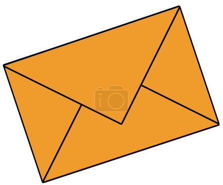 Téléchargez les photos : Enveloppe standard en couleur orange, maquette d'enveloppe vierge. Photo de haute qualité - en image libre de droit