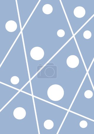 Téléchargez les photos : Moderne délicat fond bleu avec des lignes blanches, boules. Photo de haute qualité - en image libre de droit