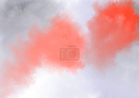 Photo for Abstract watercolor background , clouds background , red gray colors. Art background for cards, flyer, cover design , date, postcard. High quality photo - Royalty Free Image