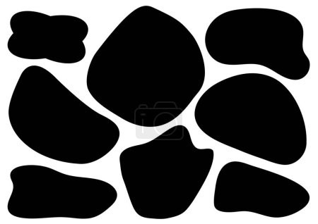 Foto de Conjunto de formas abstractas en negro en forma de manchas sobre un fondo blanco. Foto de alta calidad - Imagen libre de derechos