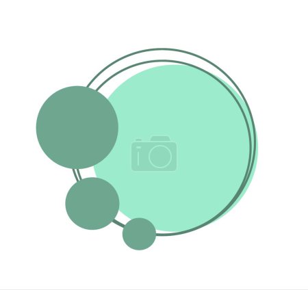Runde abstrakte Symbole in einem Farbton von Grün und Blau, entwerfen verschiedene Kreis-Geometrie-Design, Kreis mit verschiedenen Formen für das Design, Kreis-Logo. Hochwertiges Foto