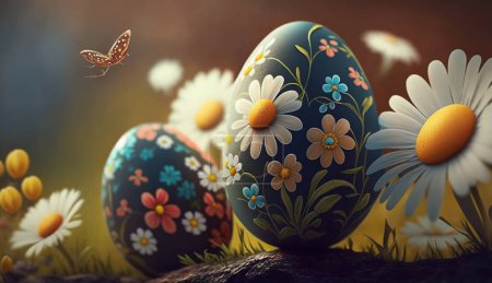 Photo for Easter eggs on a wooden background, selective focus - Royalty Free Image